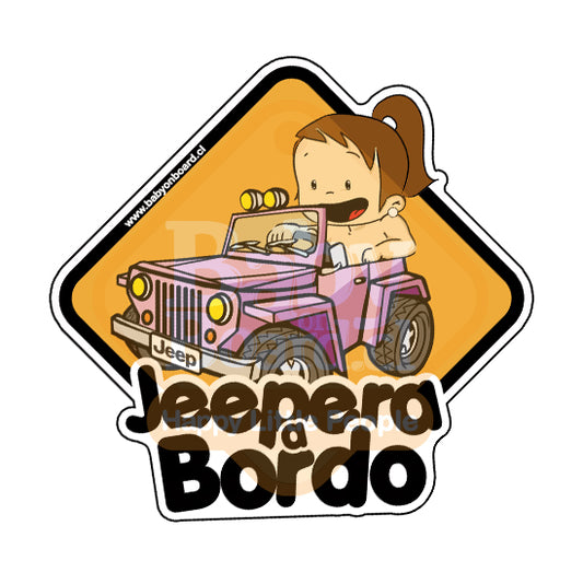 Letrero Bebé a Bordo Niña Jeepera