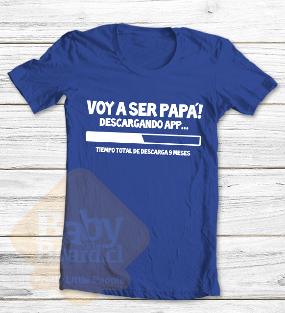 #21.- Polera Hombre Voy a ser papá, descargando app...
