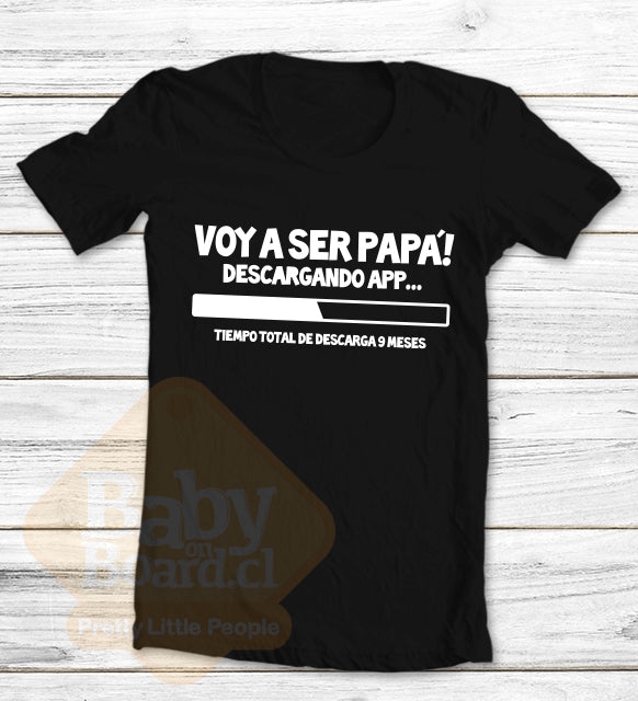 #21.- Polera Hombre Voy a ser papá, descargando app...