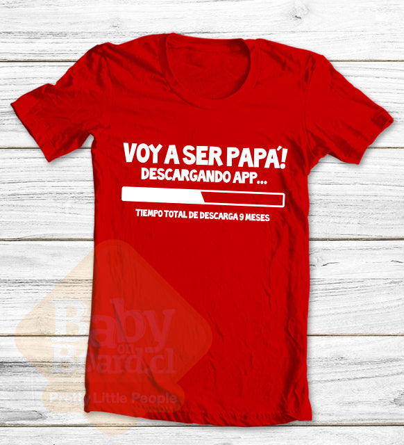 #21.- Polera Hombre Voy a ser papá, descargando app...