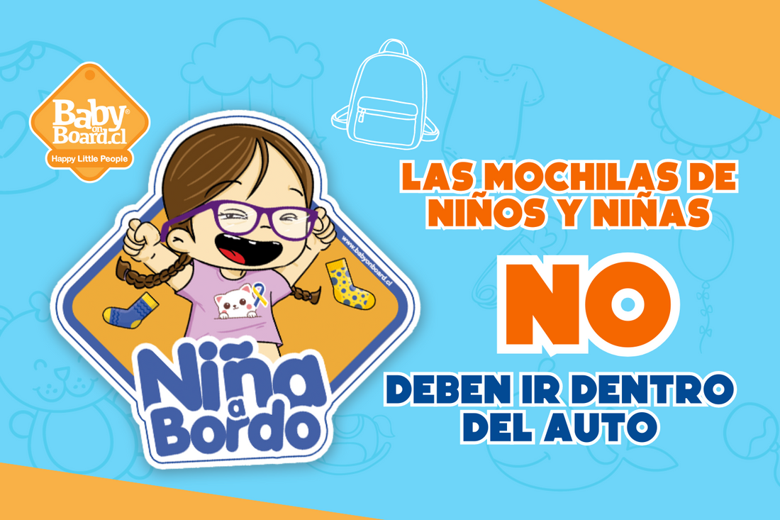 Las mochilas de los niños y niñas NO deben ir dentro del auto