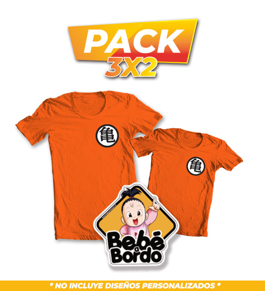 Pack Poleras Dragon Ball + Letrero Pan 3x2