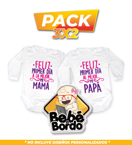 Pack Dia de la Mamá + Dia del Papá + Letrero Niña 3x2
