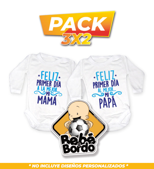 Body Primer Dia del Papa + Dia de la Mamá + Letrero Futbol Niño 3X2
