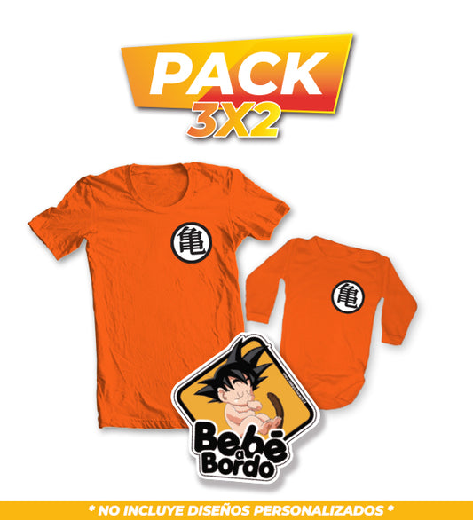 Pack Poleras Dragon Ball + Letrero Gokú 3x2