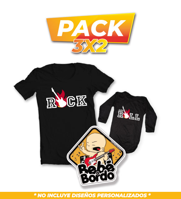 Poleras Familiares Rock and Roll + Letrero Rockero 3x2