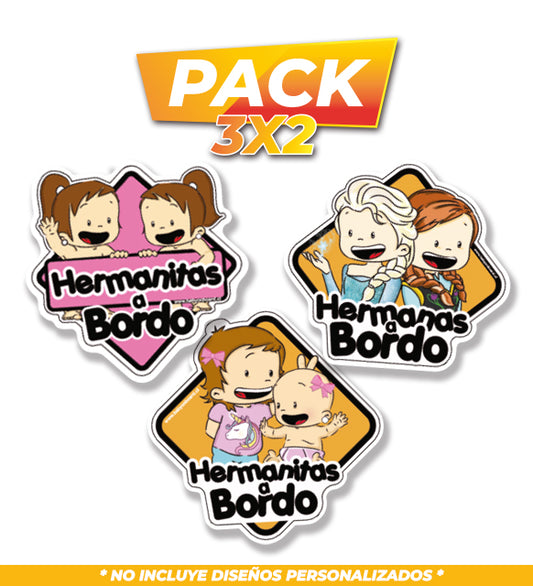 Pack 3 Letreros Hermanitas - 3x2