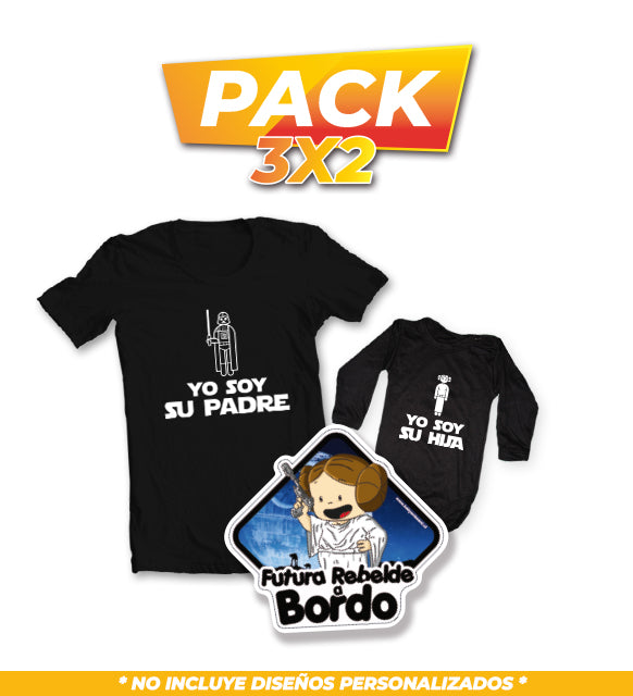 Pack 3x2 Yo Soy su Padre + Yo Soy su Hija + Letrero Futura Rebelde