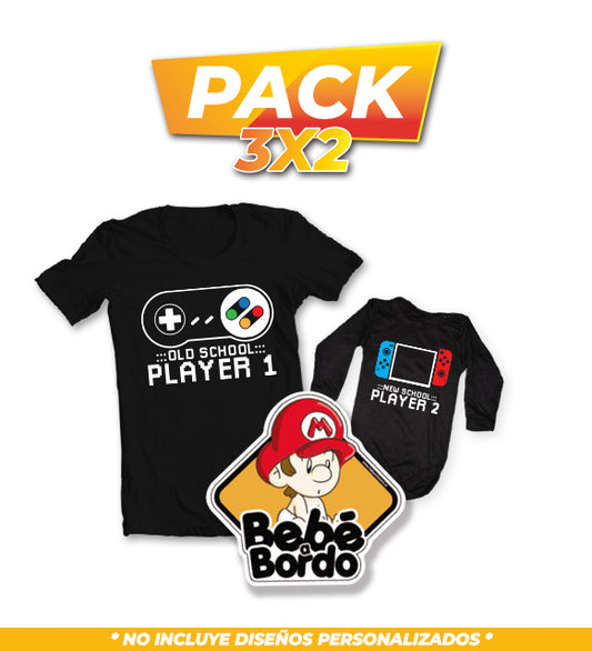 Super Pack Poleras Familiares Gamer + Letrero Gratis 3x2