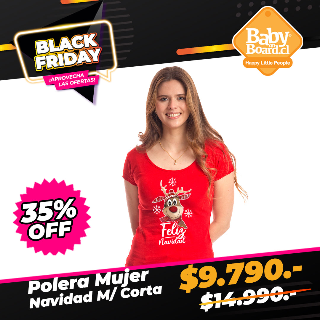 Polera Feliz Navidad Reno Mujer