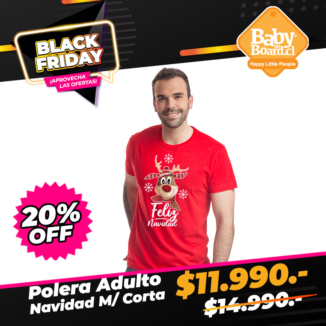 Polera Adulto Feliz Navidad Reno