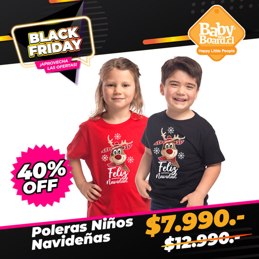 Polera Feliz Navidad Reno - Niño Niña