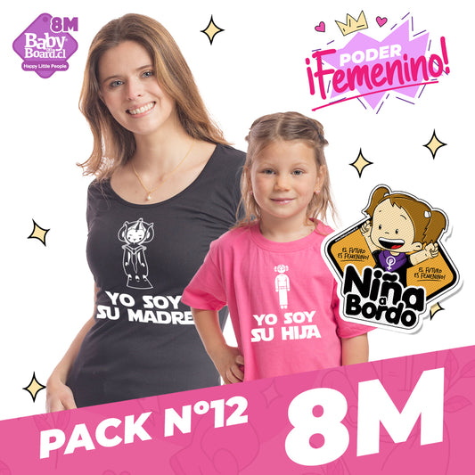 Pack Poleras Yo soy su madre + Yo soy su hija + Letrero Niña a Bordo