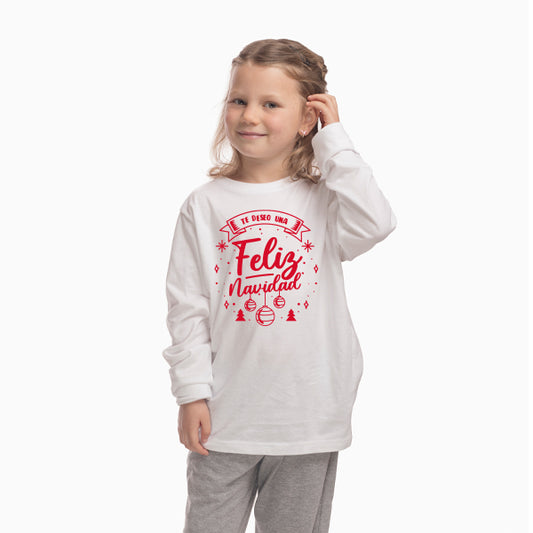 PIJAMA NIÑ@ FELIZ NAVIDAD - BLANCO-GRIS