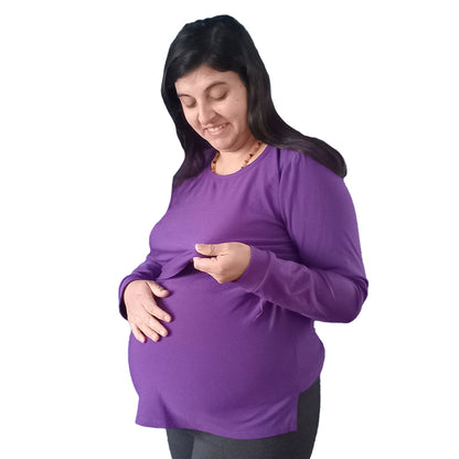 Polera Lactancia Morada M/Larga