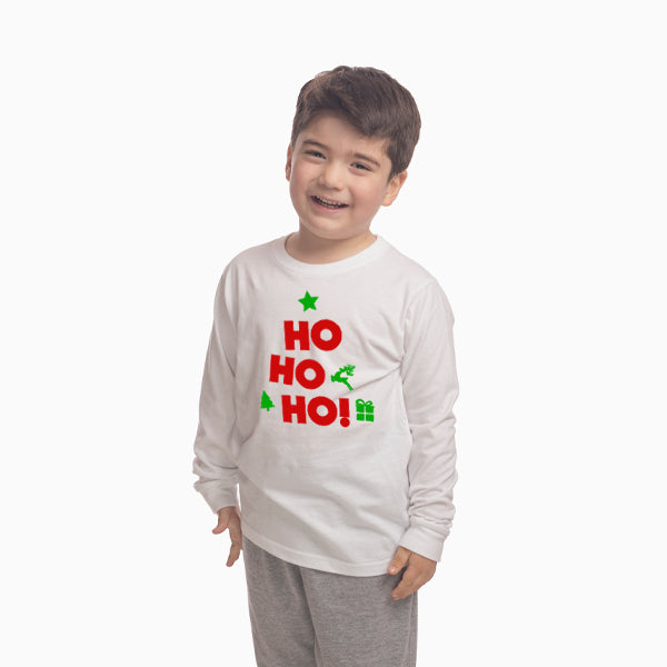 PIJAMA NIÑ@ HO HO HO - BLANCO-GRIS