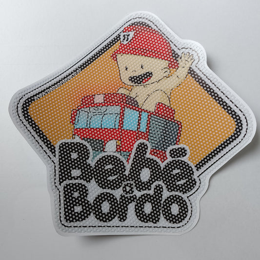 Letrero  W.V.  Bebé a Bordo Carro Bombero