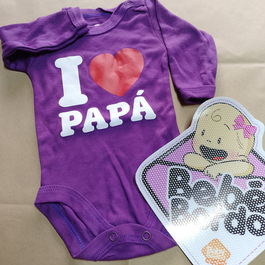 Día papá body + letrero W.vision I love Morado