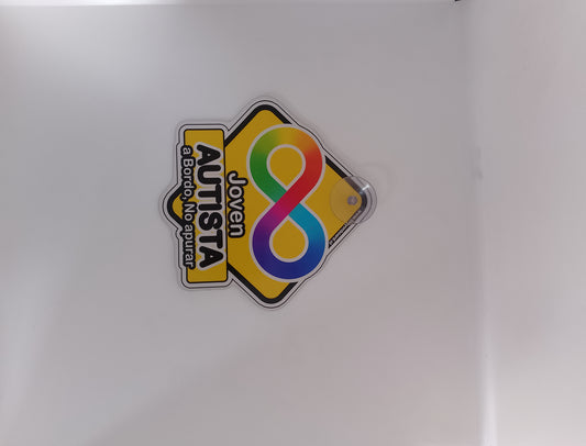 Letrero "prototipo" ventosa,  Joven Autista - Infinito