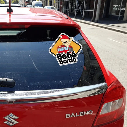 Letrero Bebé a Bordo Carro Bombero Adhesivo