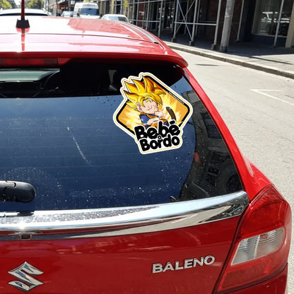 Letrero Bebé a Bordo Baby Goku Super Saiyajin Adhesivo