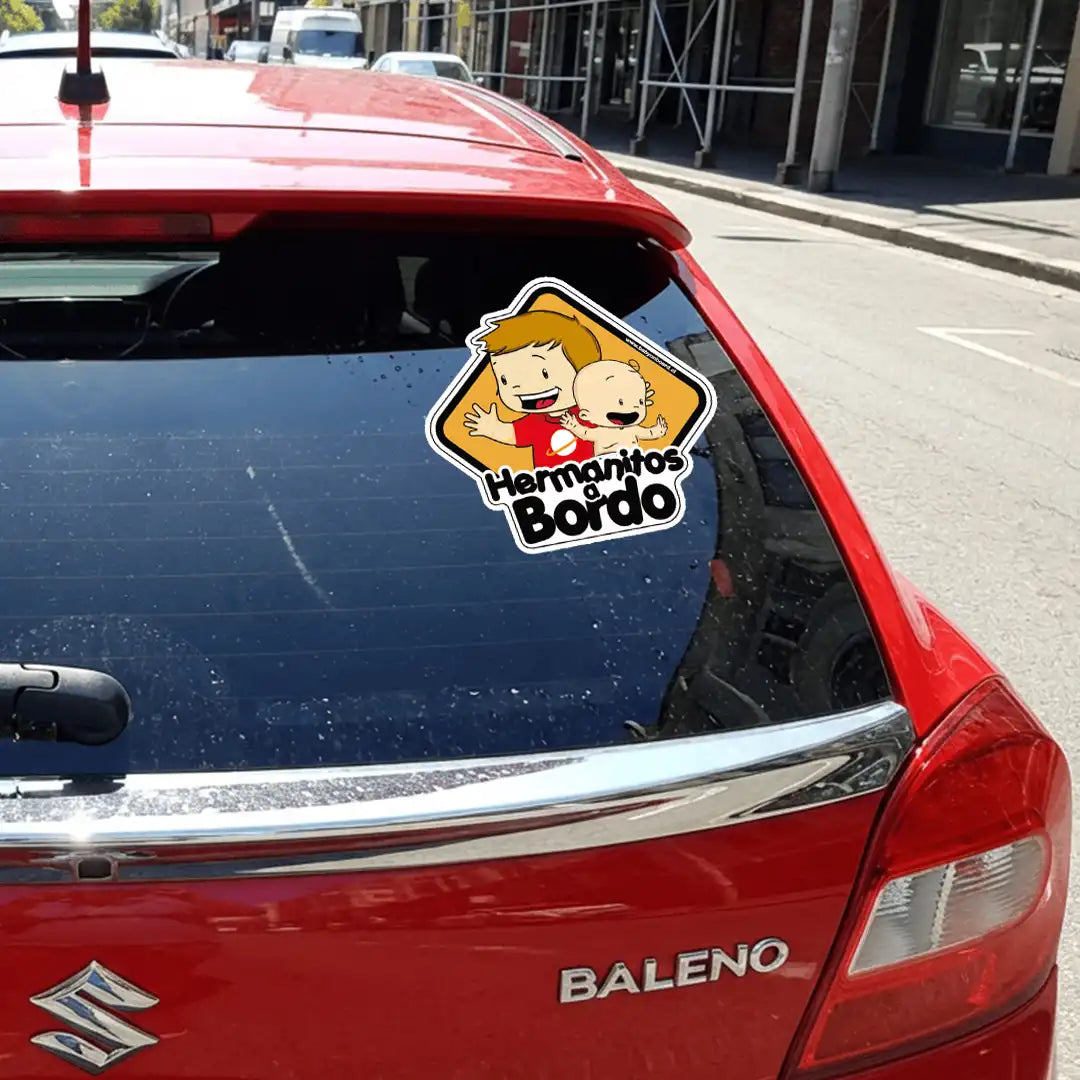Letrero Bebé a Bordo Hermanitos a Bordo, Hermano Mayor de Niño Adhesivo