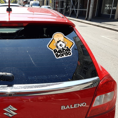Letrero Bebé a Bordo Fútbol Niño Adhesivo
