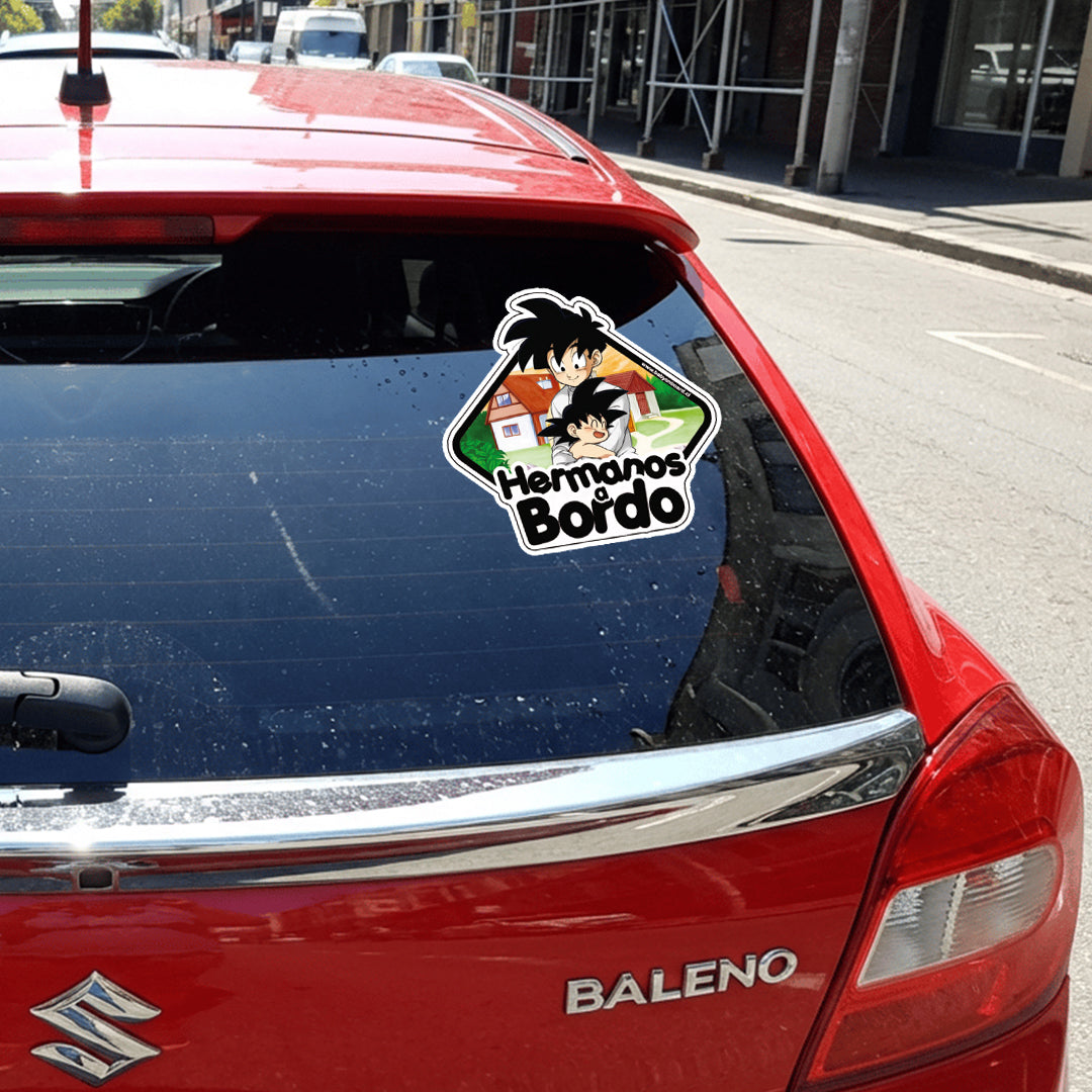 Letrero Bebé a Bordo, Hermanos Saiyajines BoyGohan y BabyGoten Adhesivo