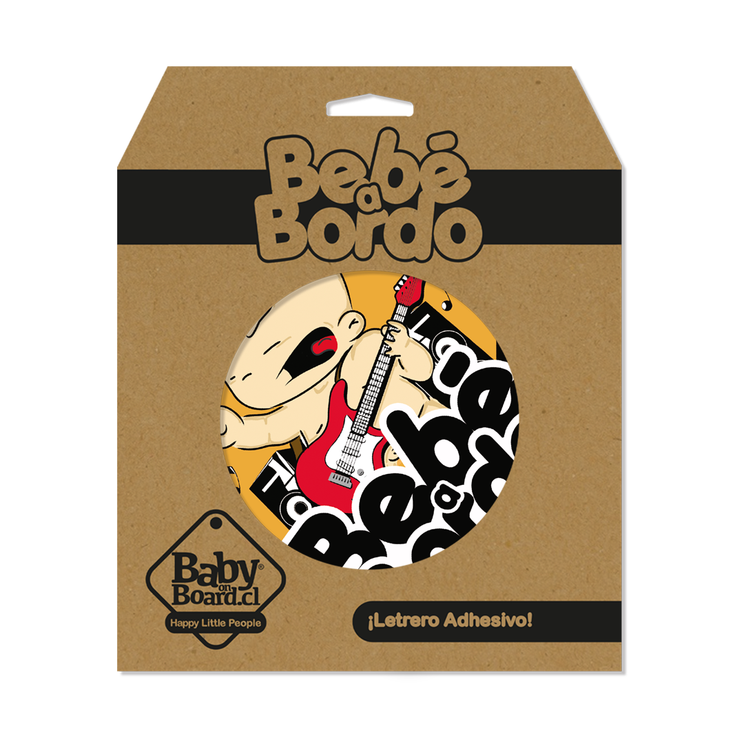 Letrero Bebé a Bordo Rockero caja 6 unidades