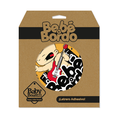 Letrero Bebé a Bordo Rockero caja 6 unidades