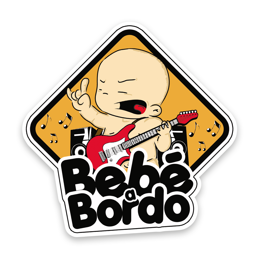 Letrero Bebé a Bordo Rockero caja 6 unidades