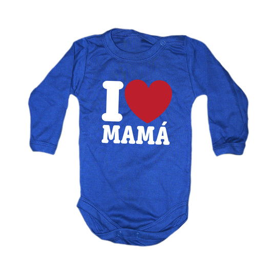 Body Bebé I love ♥️ mamá - azul