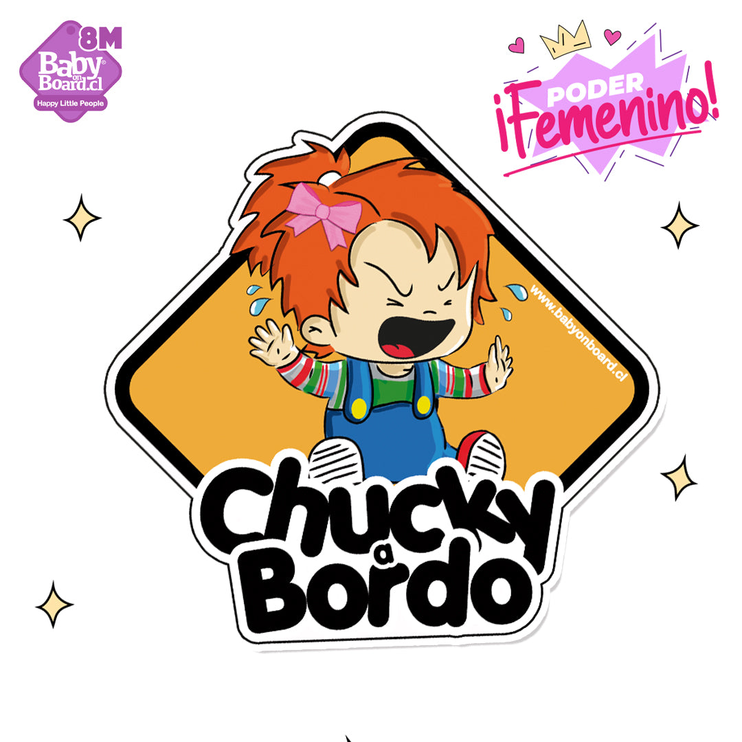 Letrero Bebé a Bordo Chucky Niña