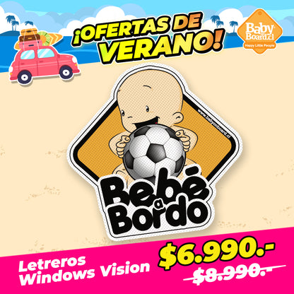 Letrero Bebé a Bordo Fútbol Niño