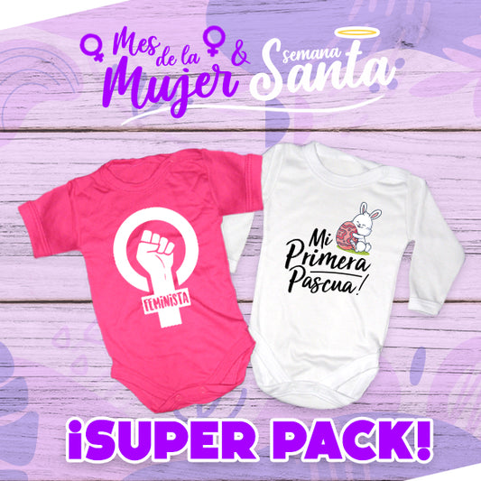 Super Pack Body Feminista + Body Mi Primera Pascua