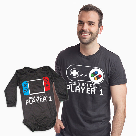 Poleras Familiares Gamer Player 1 - Player 2