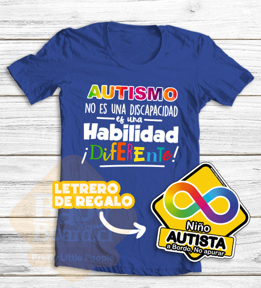Arma Polera Autismo + Letrero Autismo (Papá, Mamá, Hij@)