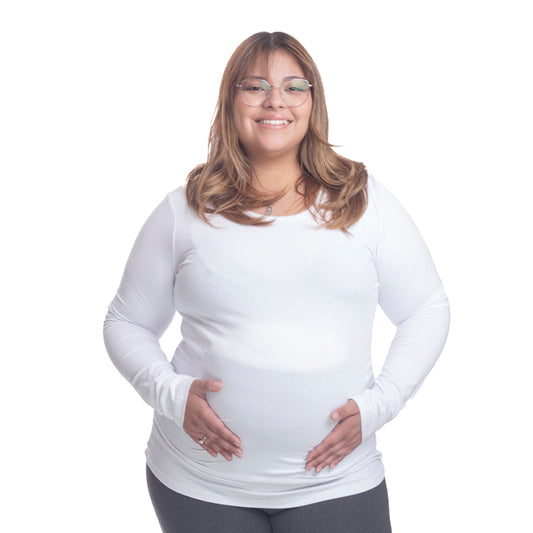 Polera Embarazada Sin Estampado - BLANCA