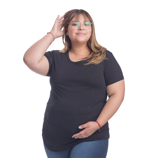 Polera Embarazada Sin Estampado - NEGRA