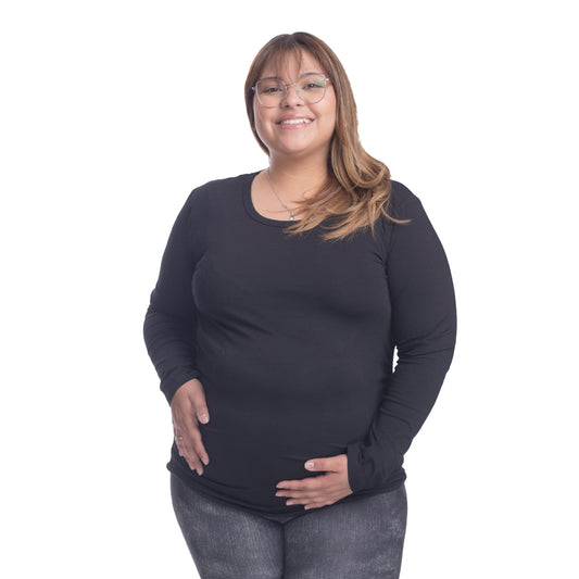 Polera Embarazada Sin Estampado - NEGRA