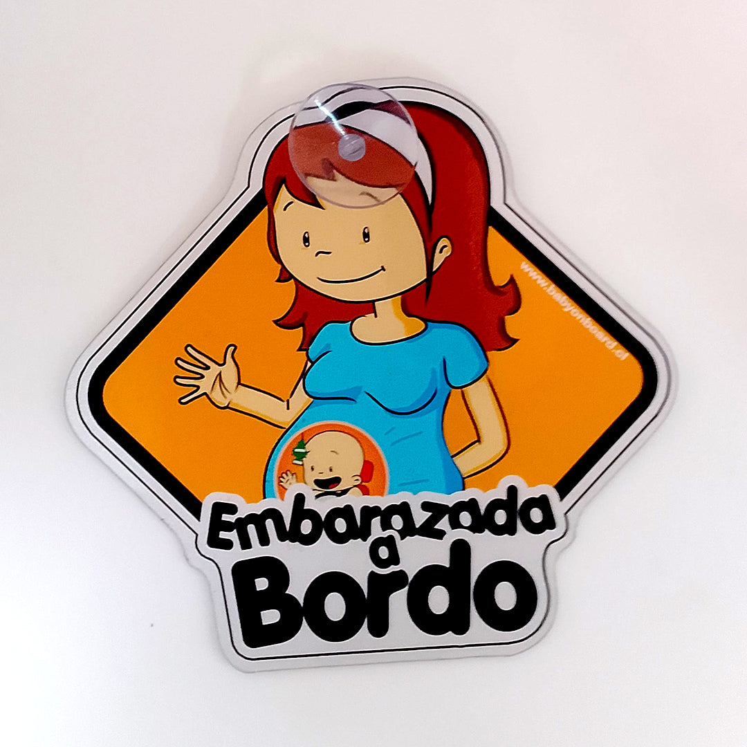 Letrero "prototipo" ventosa, embarazada a Bordo (Celeste)