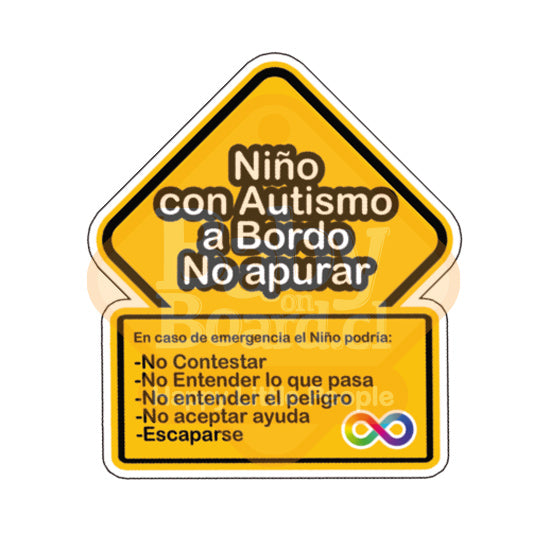 Letrero Bebé a Bordo Autismo Indicaciones