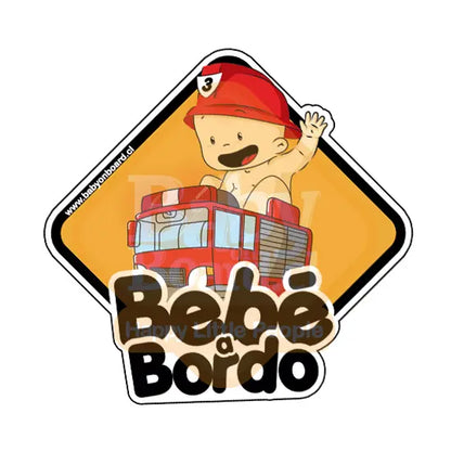 Letrero Bebé a Bordo Carro Bombero Adhesivo