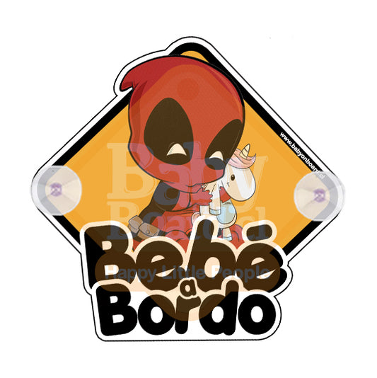 Letrero Bebé a Bordo BabyDeadpool