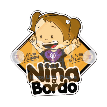 Letrero Niña a Bordo El Futuro Es Femenino