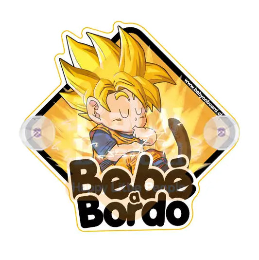 Letrero Bebé a Bordo Chupones Baby Goku Super Saiyajin