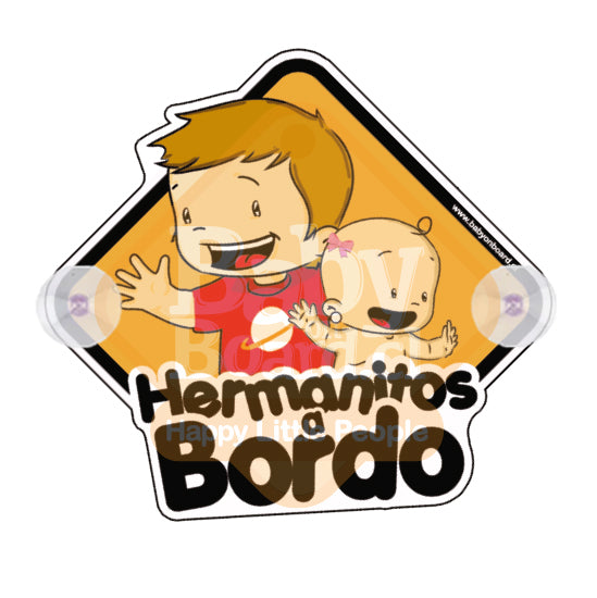 Letrero Bebé a Bordo Hermanitos a Bordo, Hermano Mayor de niña