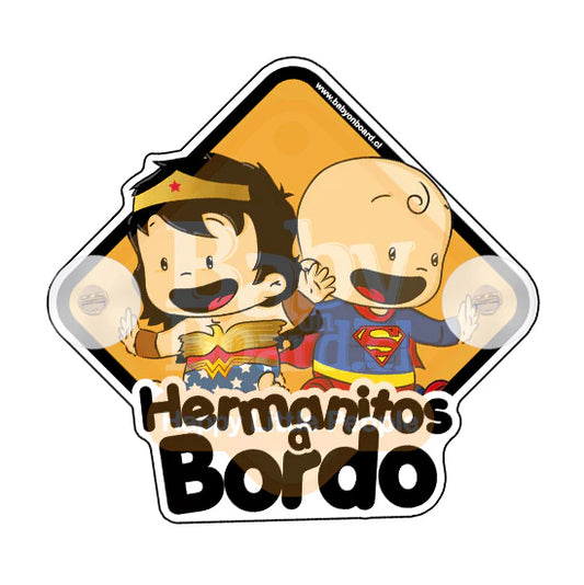 Letrero Bebé a Bordo BabyMaravilla / SuperBaby