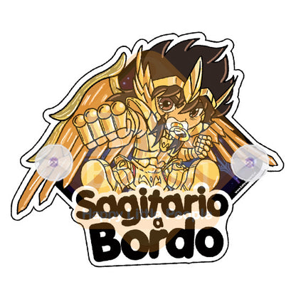 Letrero Bebé a Bordo BabySagitario - Caballeros del Zodiaco