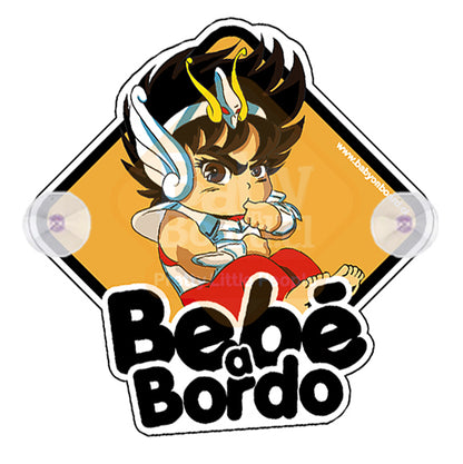 Letrero Bebé a Bordo BabySeiya - Caballeros del Zodiaco